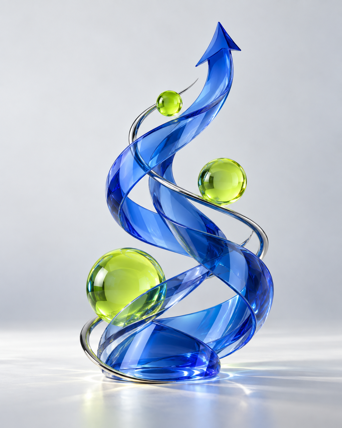 Abstract blue and green structure representing a connected website development process